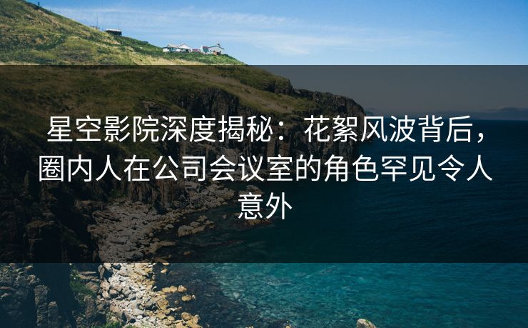 星空影院深度揭秘:花絮风波背后,圈内人在公司会议室的角色罕见令人意外
